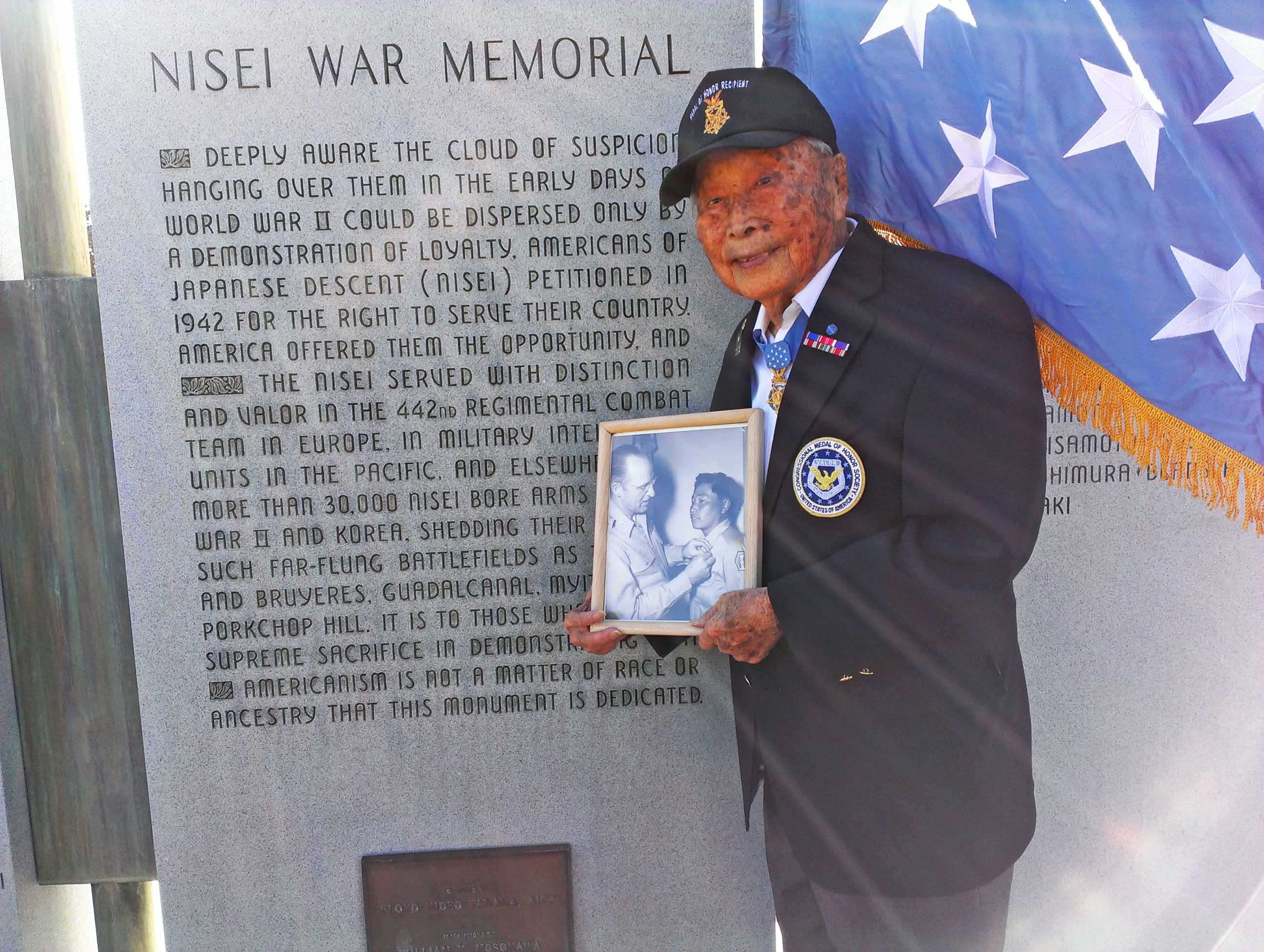 Joe Sakato at the Nisei War Memorial in Denver, taken during a March, 2014 photo shoot.